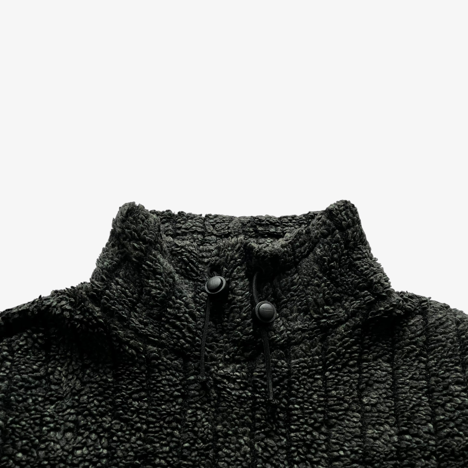 Vintage Y2K Mens Fire Fly High Neck Two Toned Fleece Jumper With Back Printed Logo Drawstring - Casspios Dream