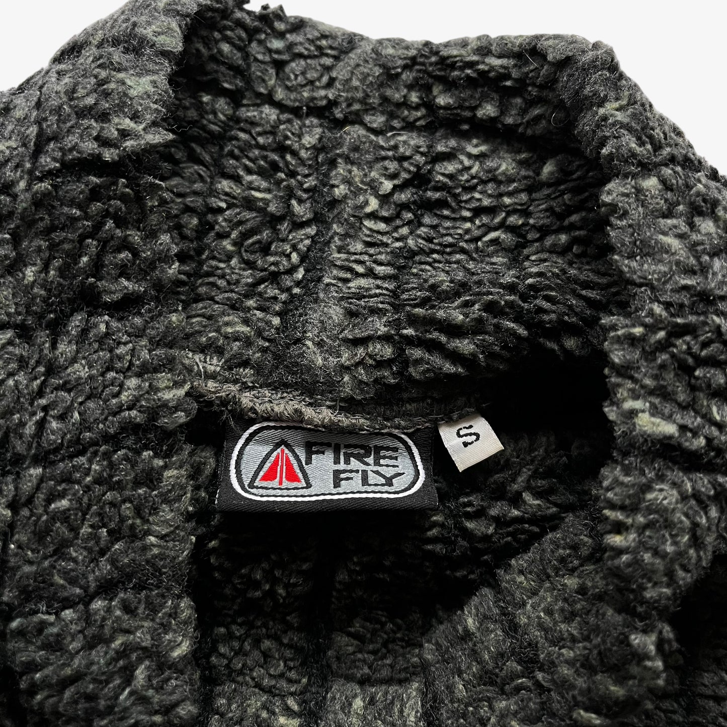 Vintage Y2K Mens Fire Fly High Neck Two Toned Fleece Jumper With Back Printed Logo Label - Casspios Dream