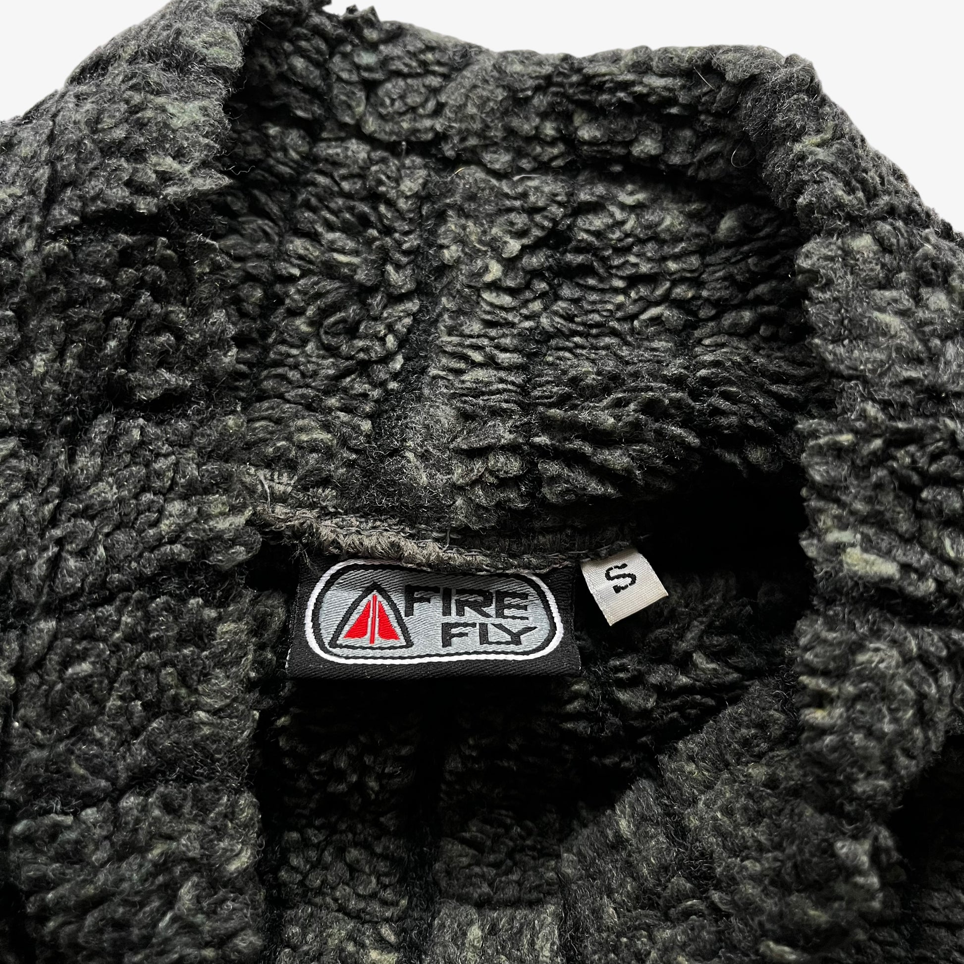 Vintage Y2K Mens Fire Fly High Neck Two Toned Fleece Jumper With Back Printed Logo Label - Casspios Dream