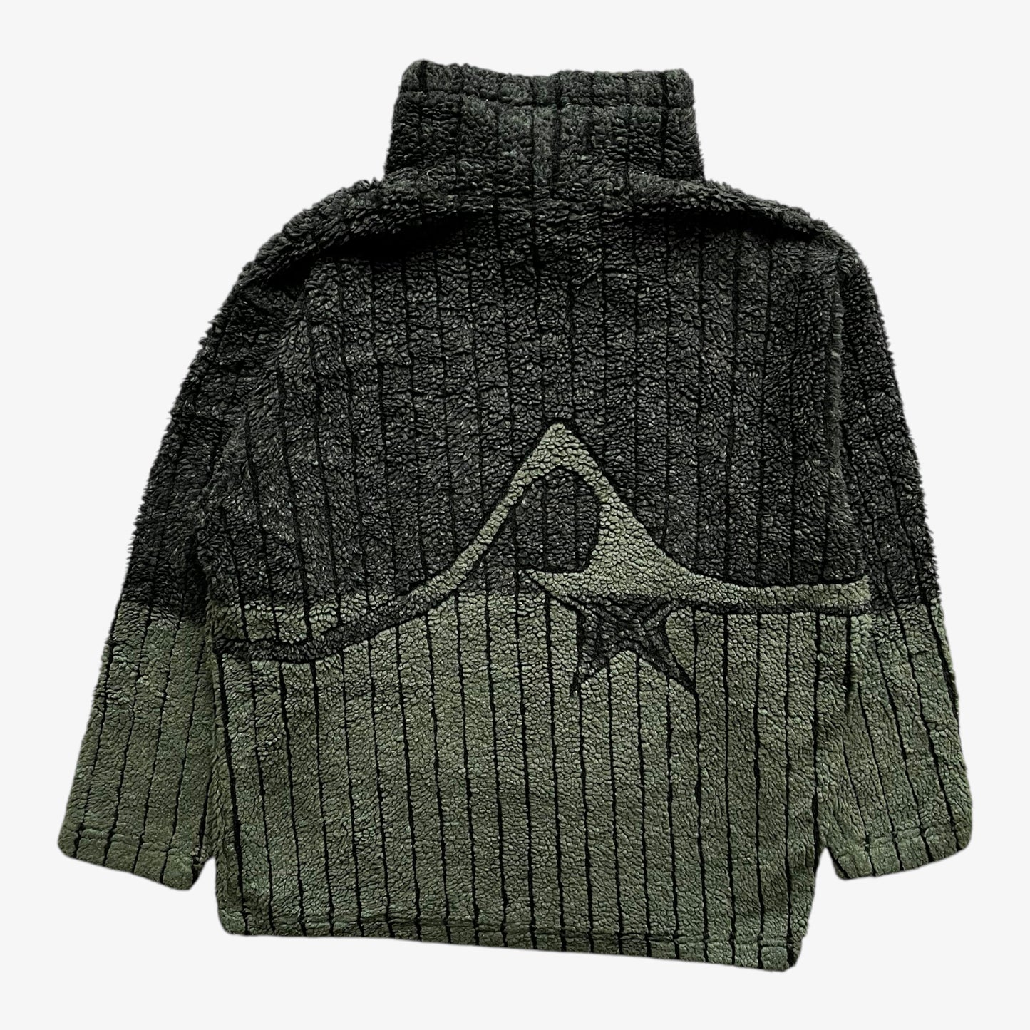 Vintage Y2K Mens Fire Fly High Neck Two Toned Fleece Jumper With Back Printed Logo Ribbed - Casspios Dream