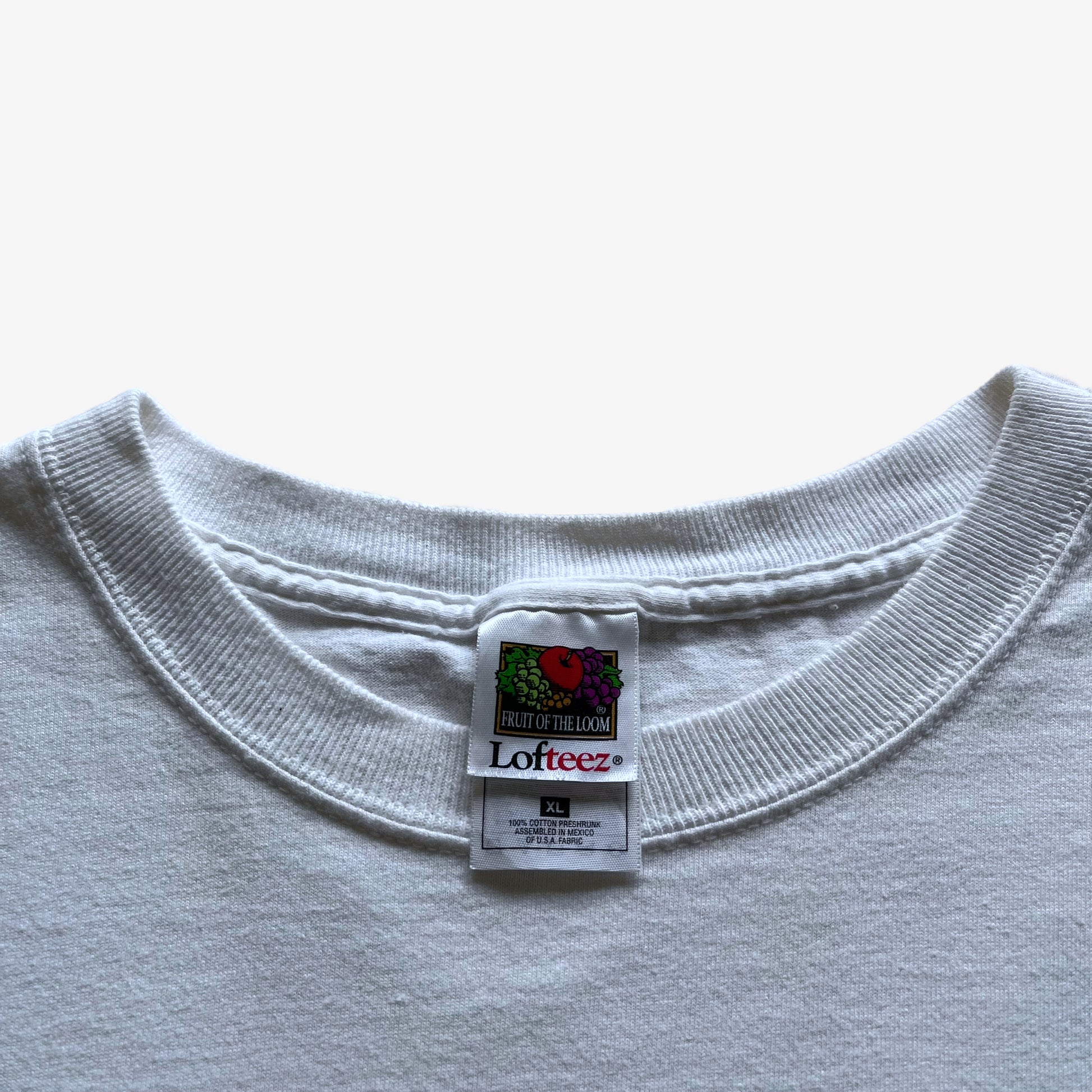 Vintage Y2K Mens Fruit Of The Loom Lofteez Shrek 2001 Dreamworks Film Promotional Double Sided Print T-Shirt Label - Casspios Dream