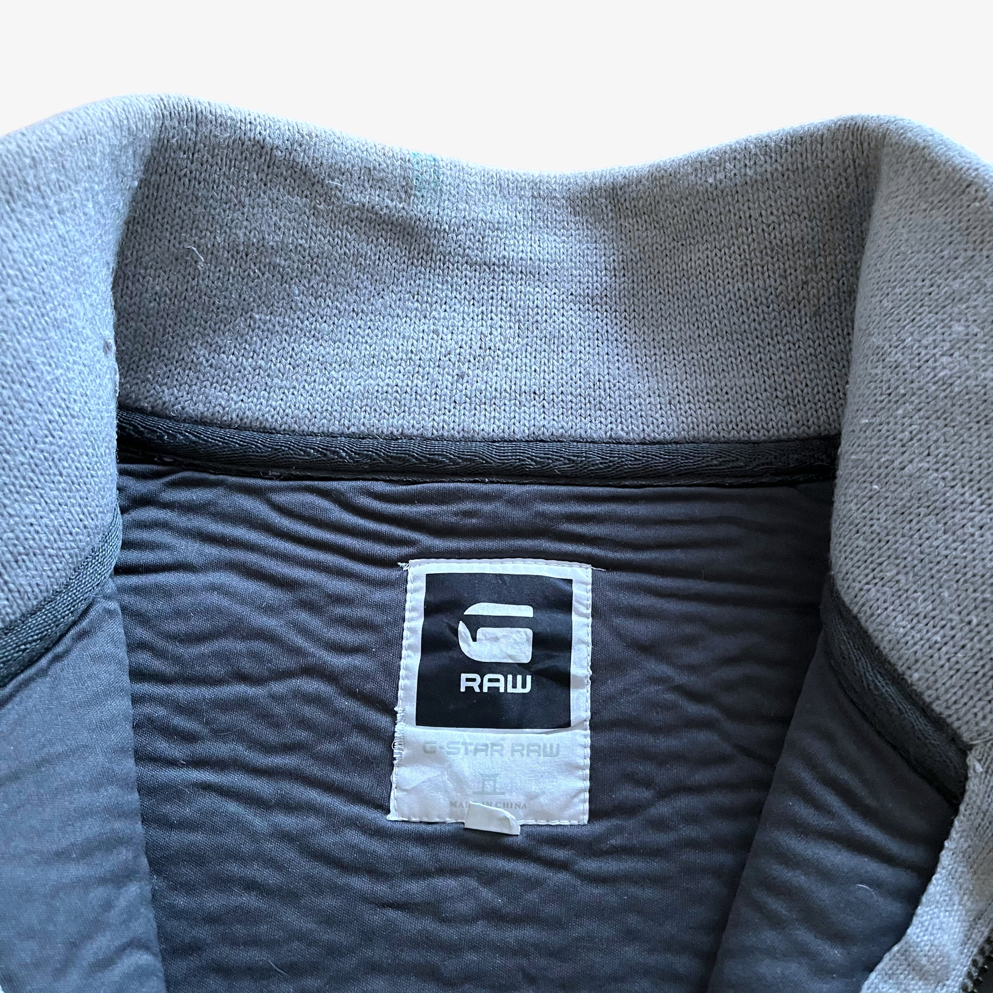 Vintage Y2K Men's G-Star Crossing Vest Knit L/S Blue Jacket With Back Spell Out Label - Casspios Dream