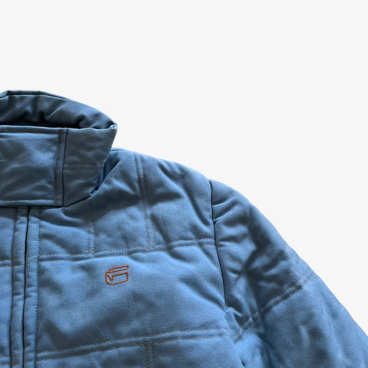 Vintage Y2K Mens G-Star Duton Adkin Blue Workwear Jacket Logo - Casspios Dream