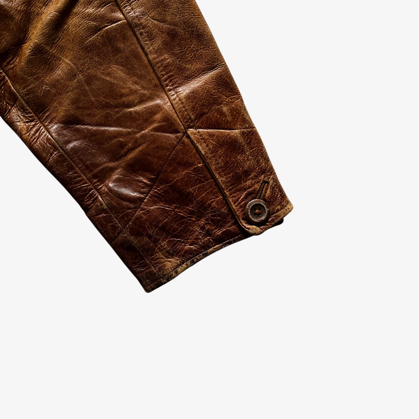 Vintage Y2K Mens GAP Light Brown Leather Jacket Arm - Casspios Dream