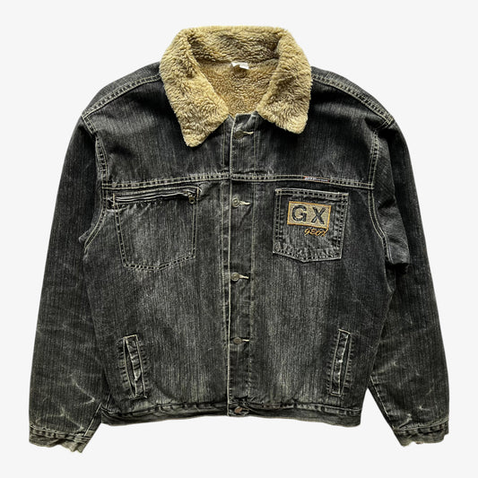 Vintage Y2K Mens Geox GX Grey Denim Jacket With Sherpa Lining - Casspios Dream