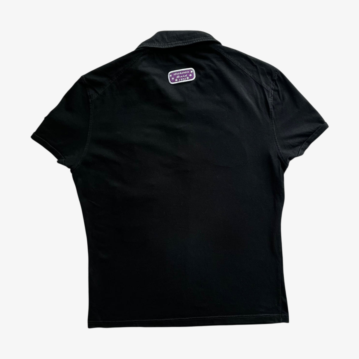 Vintage Y2K Mens Iceberg Desert Experience Black Polo Shirt Back - Casspios Dream