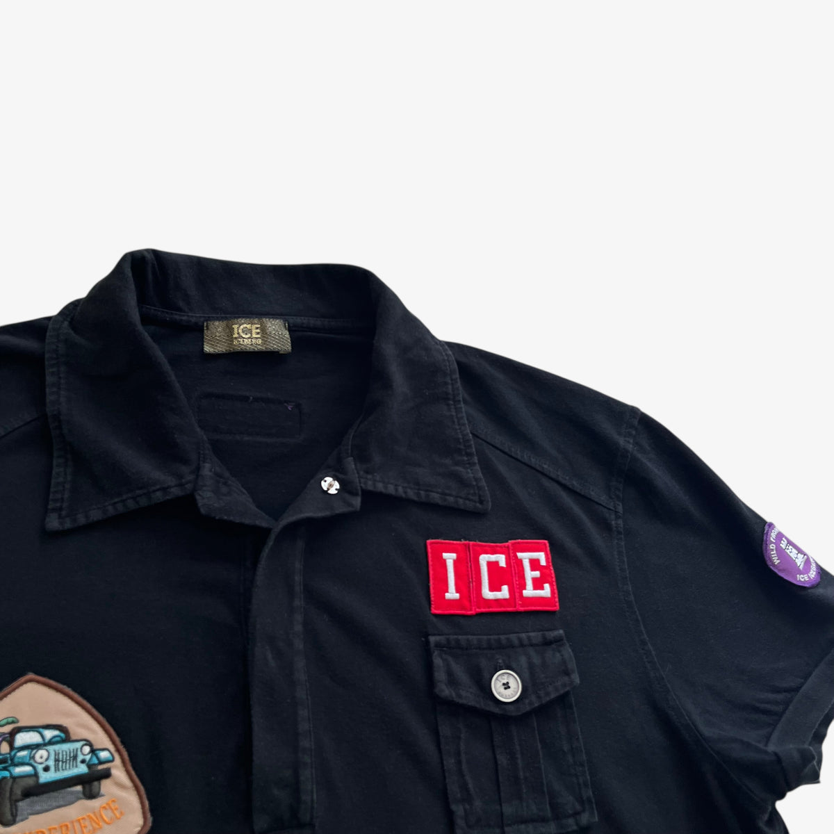 Vintage Y2K Mens Iceberg Desert Experience Black Polo Shirt ICE - Casspios Dream