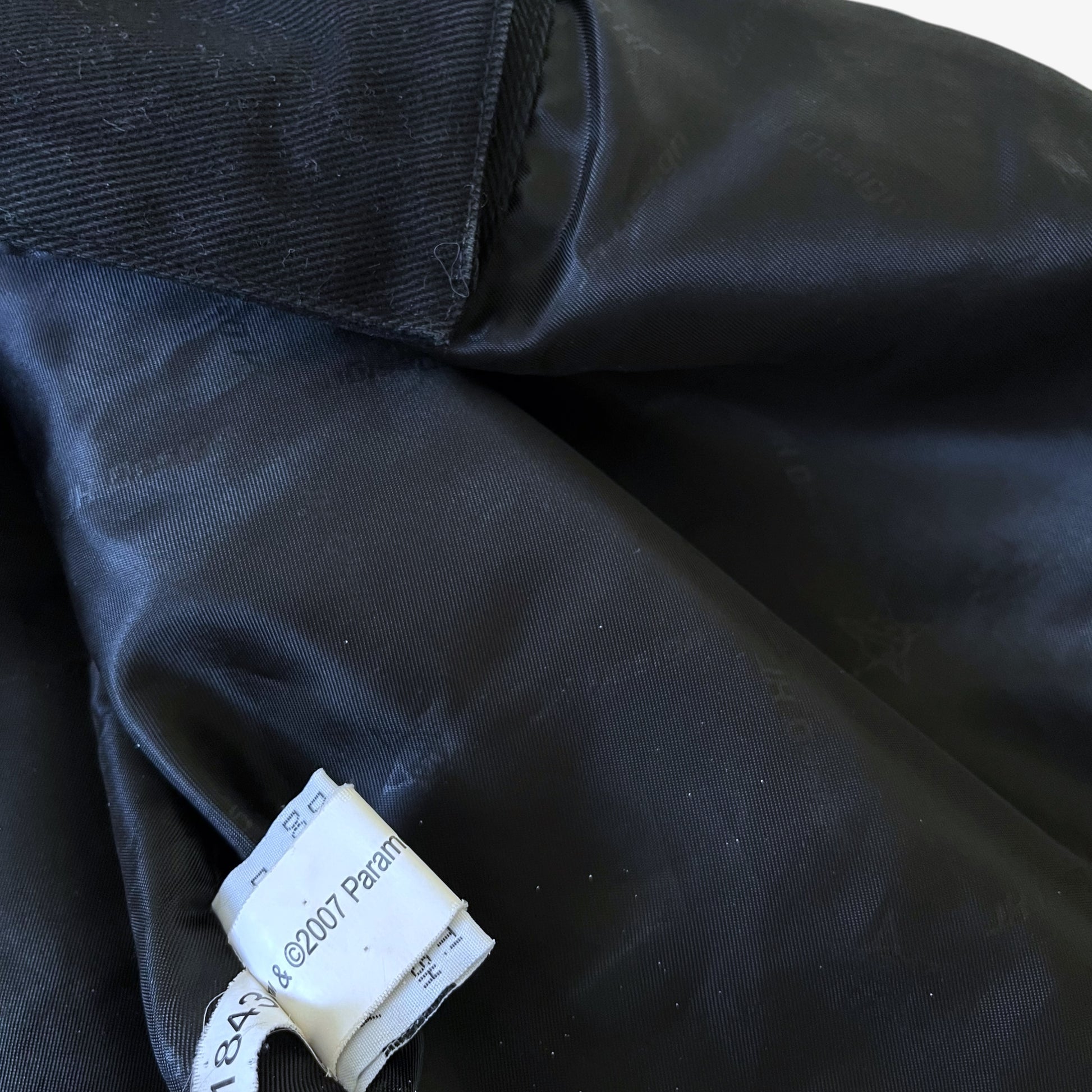 Close up of 2007 Paramount pictures trademark inside vintage Godfather Jeff Hamilton jacket.