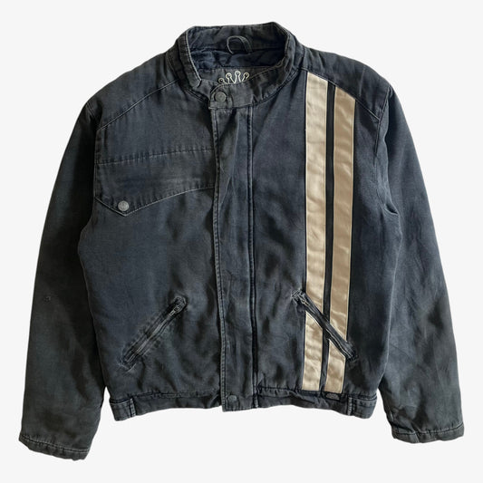 Vintage Y2K Mens King Kerosin Los Angeles Stunt Driver Faded Grey Racing Jacket - Casspios Dream