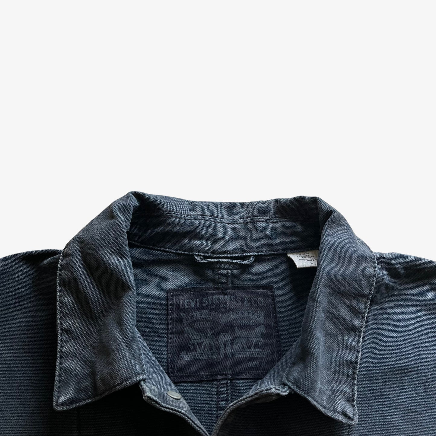 Vintage Y2K Mens Levis Navy Workwear Jacket Label - Casspios Dream