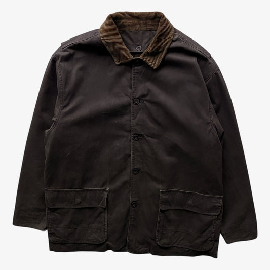 Vintage Y2K Mens Levis Strauss Brown Workwear Jacket With Corduroy Collar - Casspios Dream