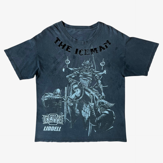 Vintage Y2K men's MMA Elite Chuck Liddell Iceman Samurai print t-shirt.