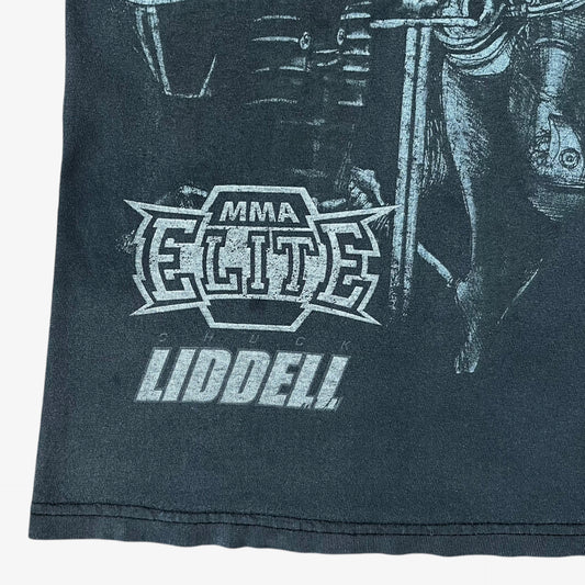 MMA Elite Chuck Liddell logo on Vintage Y2K men's Iceman Samurai print t-shirt.