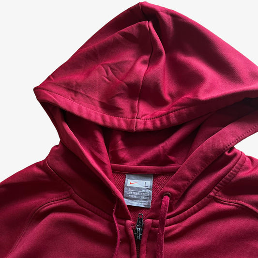 Vintage Y2K Mens Nike Ronaldinho 10 Red Hooded Track Jacket Label - Casspios Dream