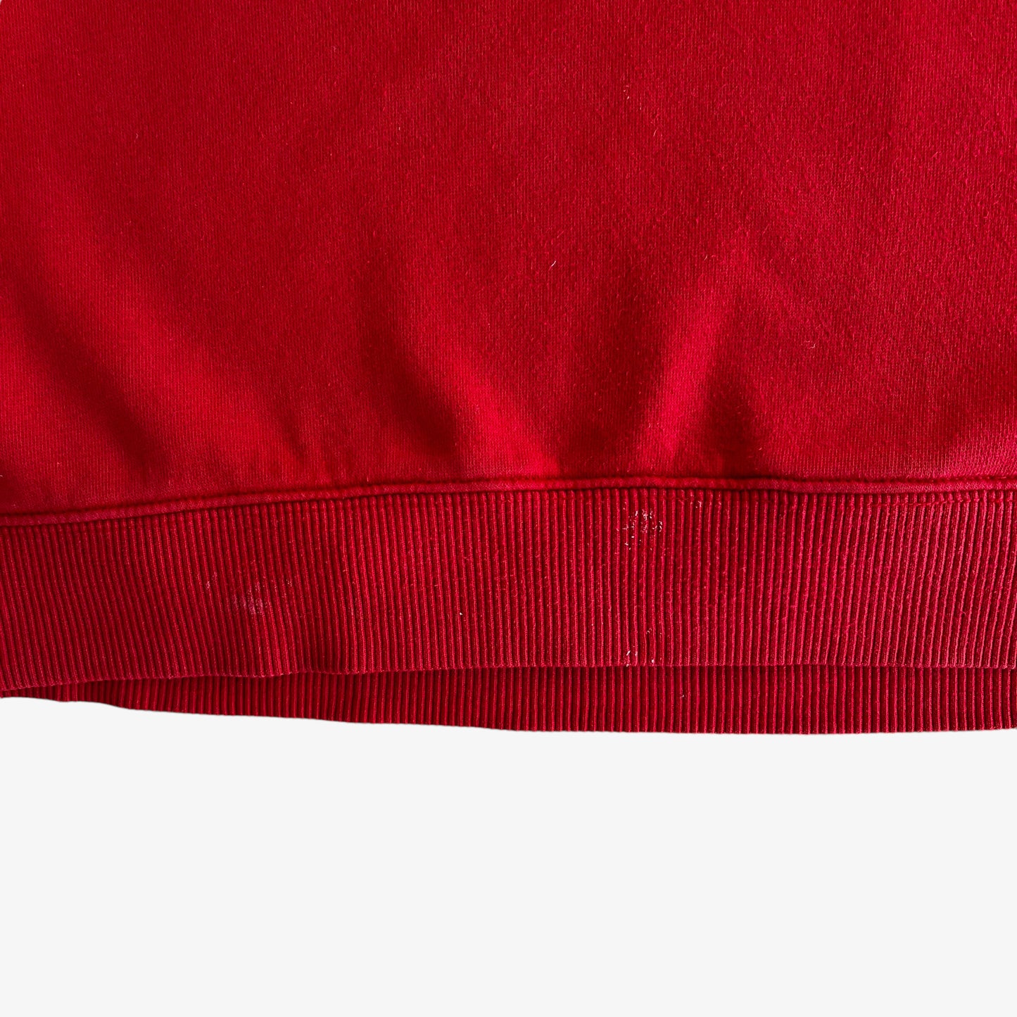 Vintage Y2K Mens Nike Spell Out Centre Logo Red Sweatshirt Hem - Casspios Dream