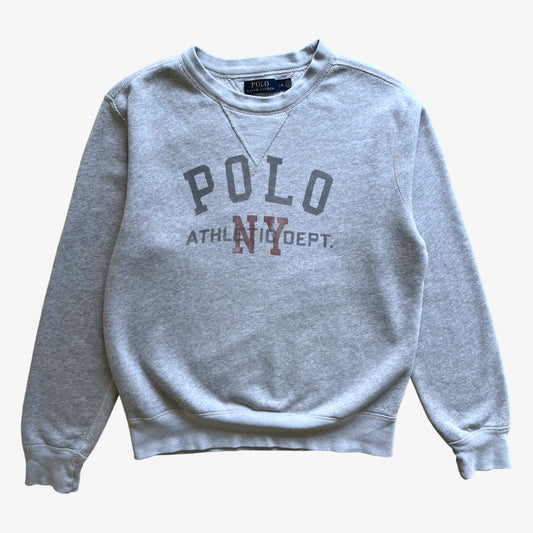 Vintage Y2K Mens Polo Ralph Lauren NY Athletic Dept Sweatshirt - Casspios Dream