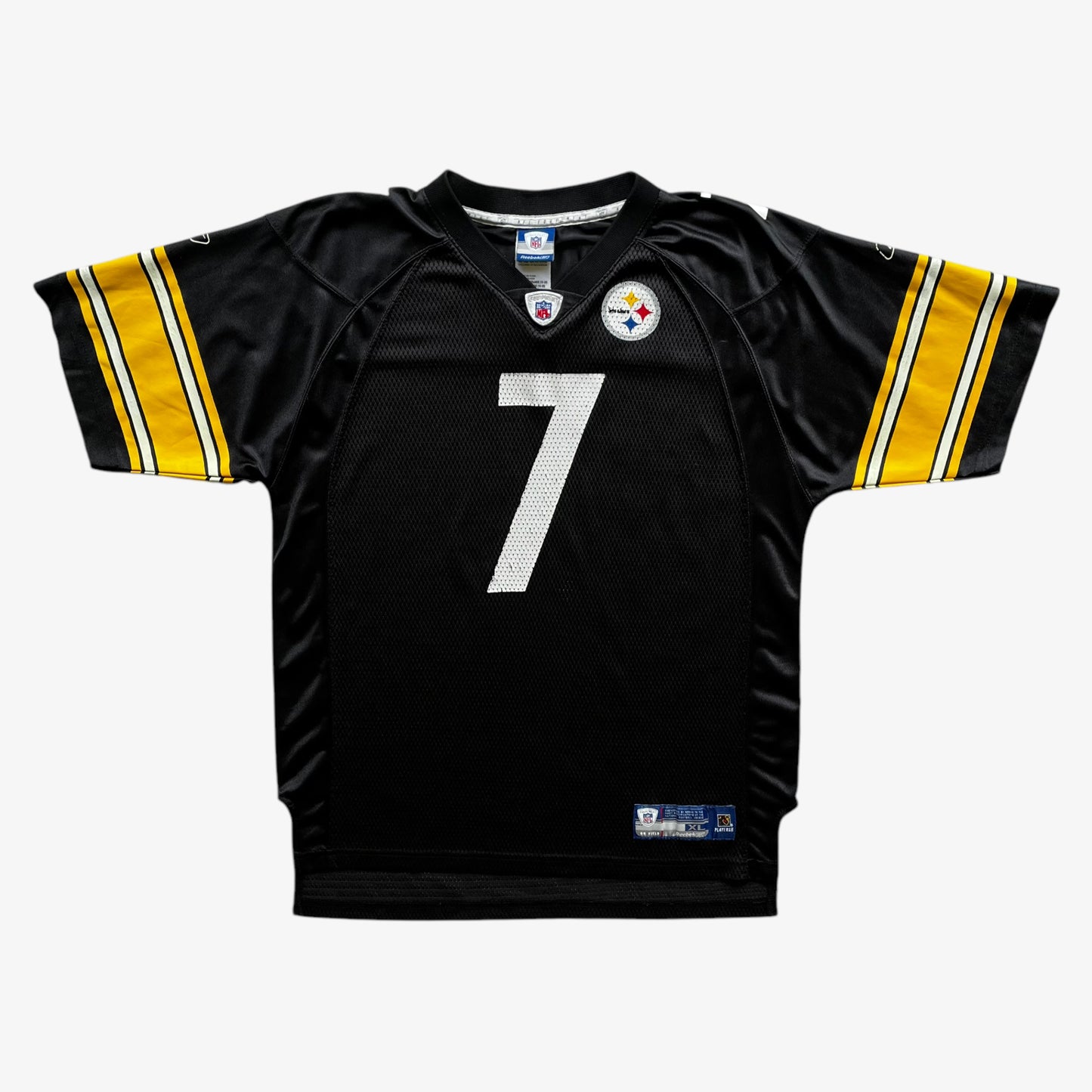 Vintage Y2K Mens Reebok NFL Equipment Pittsburgh Steelers 7 Ben Roethlisberger Black American Football Jersey - Casspios Dream