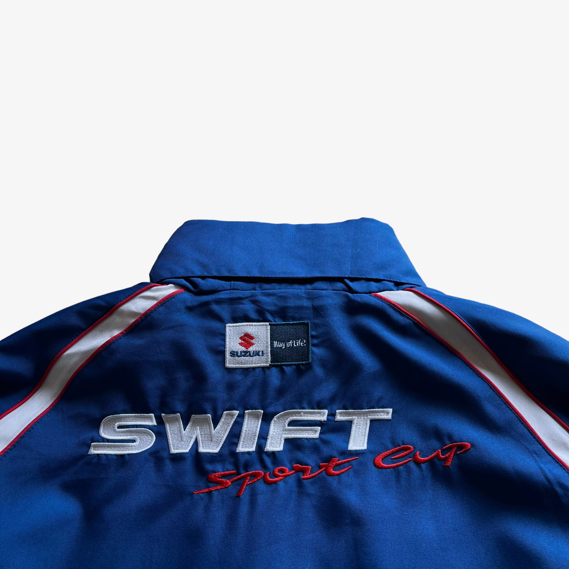 Vintage Y2K Mens Suzuki Swift Cup Racing Team Blue Jacket Spell Out - Casspios Dream