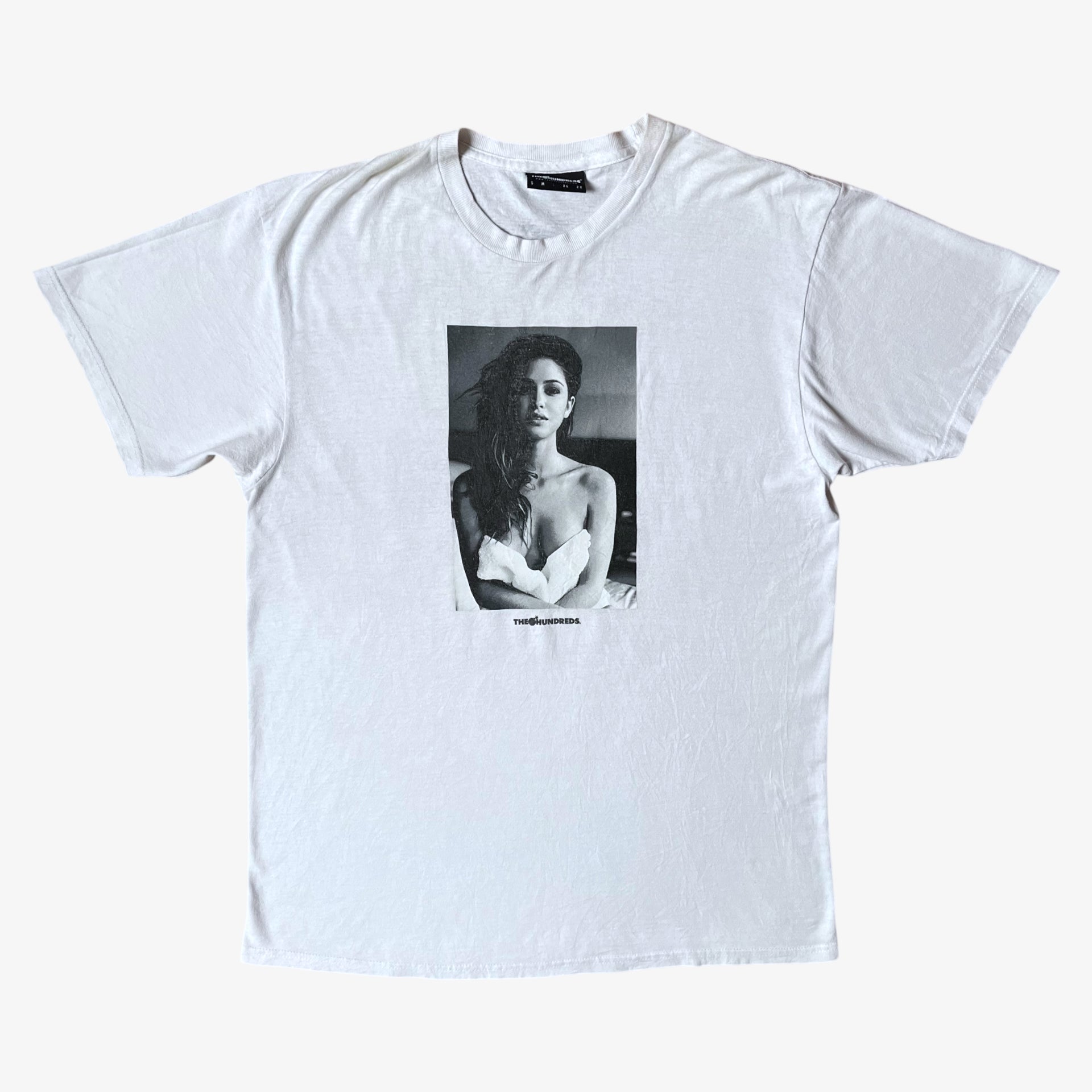 Vintage Y2K men's The Hundreds Gigi woman print white t-shirt.