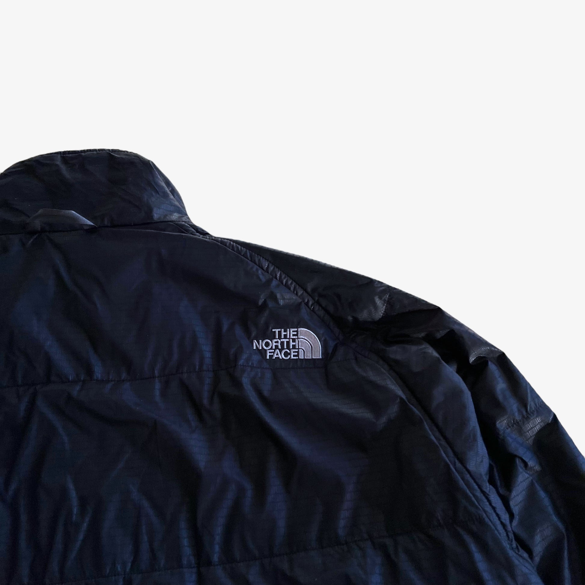 Vintage Y2K Mens The North Face Grey Quilted Jacket Back Logo - Casspios Dream