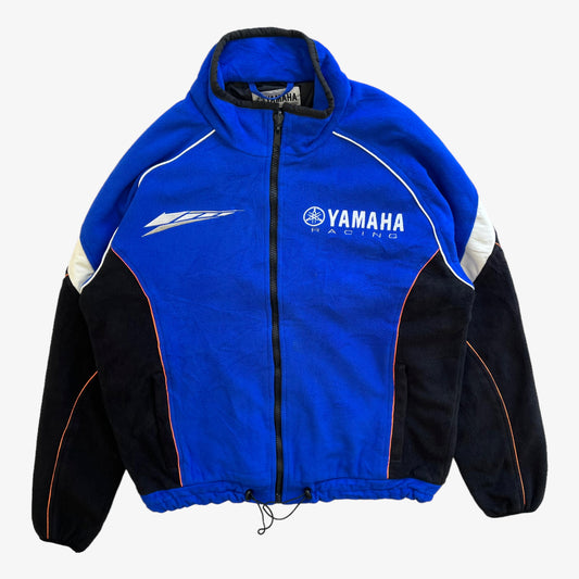 Vintage Y2K Mens Yamaha Racing Blue Jacket With Back Embroidered Spell Out - Casspios Dream