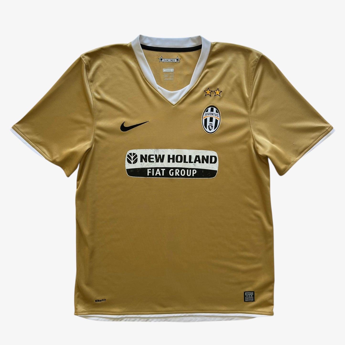 Vintage Y2K Mens Nike 2008 Juventus Del Piero Pinturicchio 10 Gold Away Football Jersey - Casspios Dream