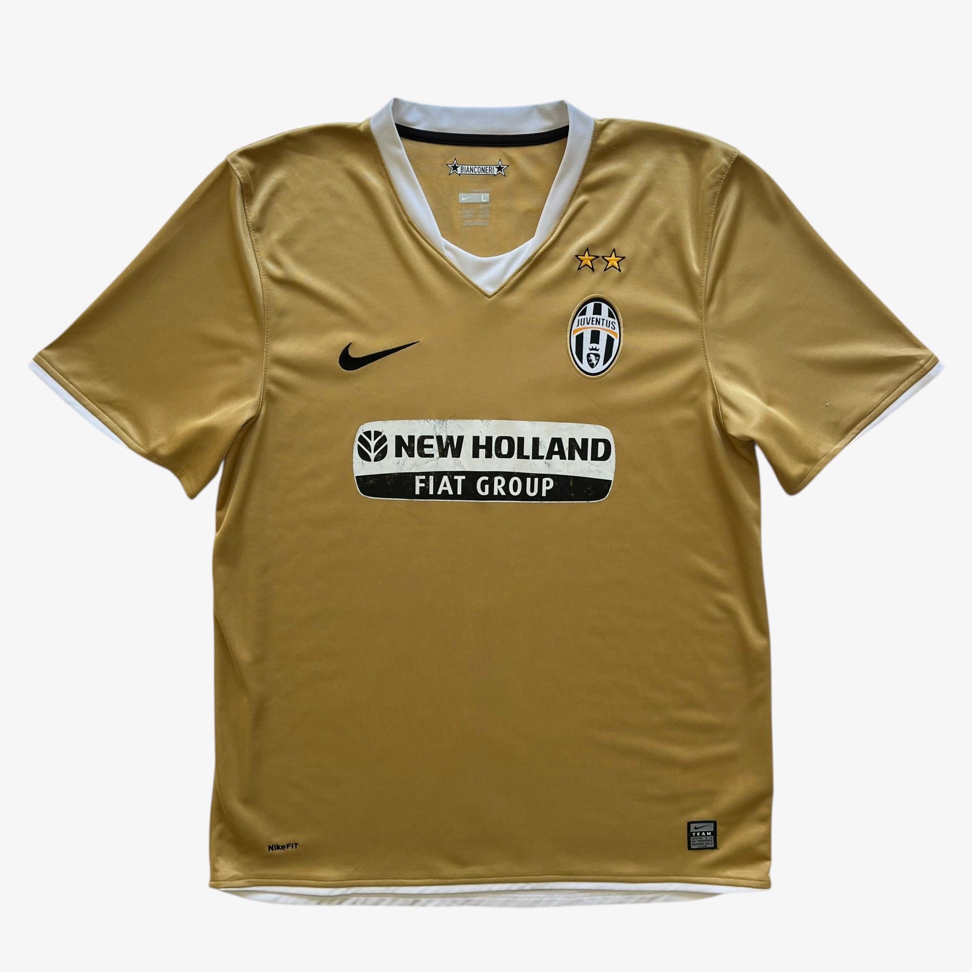 Vintage Y2K Mens Nike 2008 Juventus Del Piero Pinturicchio 10 Gold Away Football Jersey - Casspios Dream