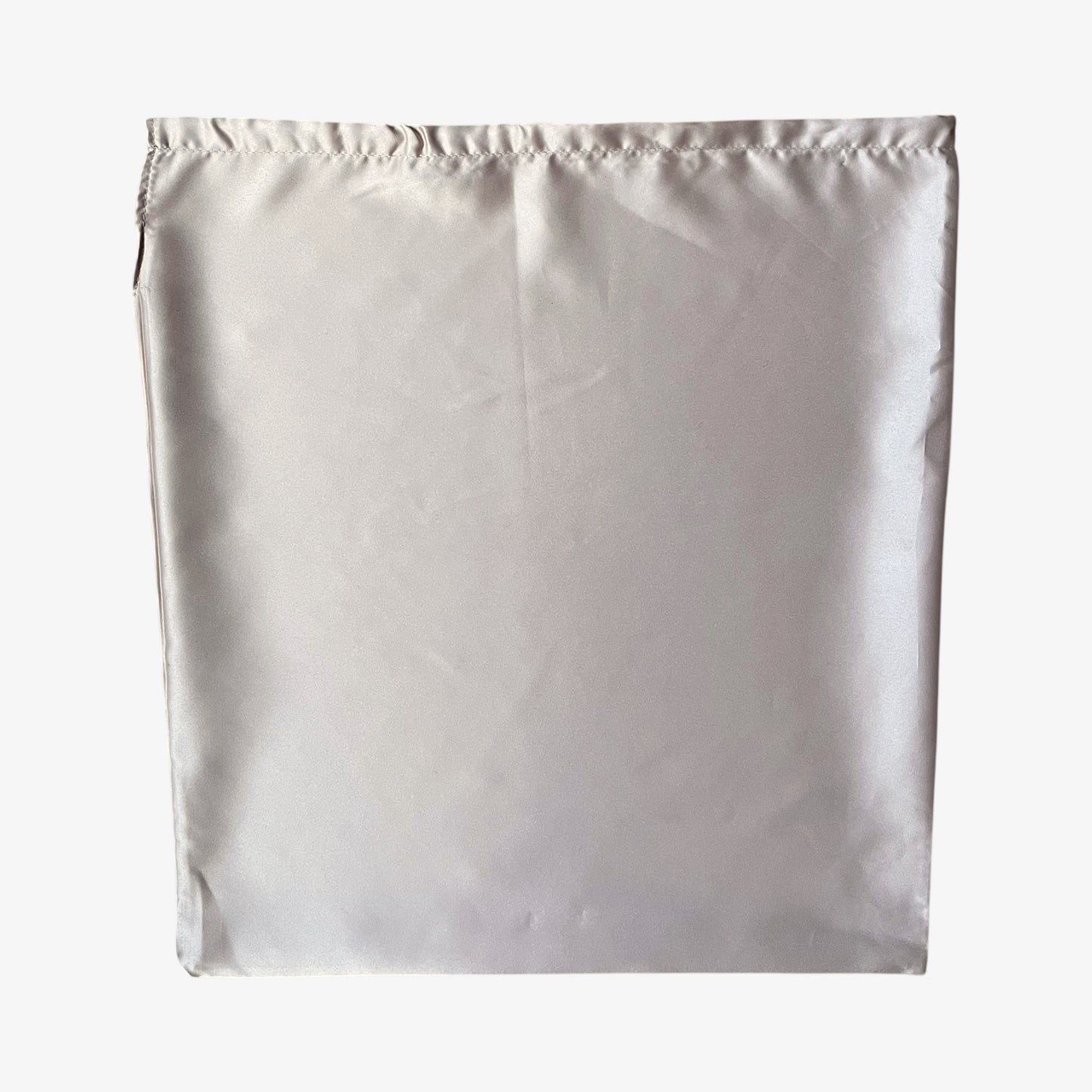 Back of vintage Y2K Prada pale pink dust bag.