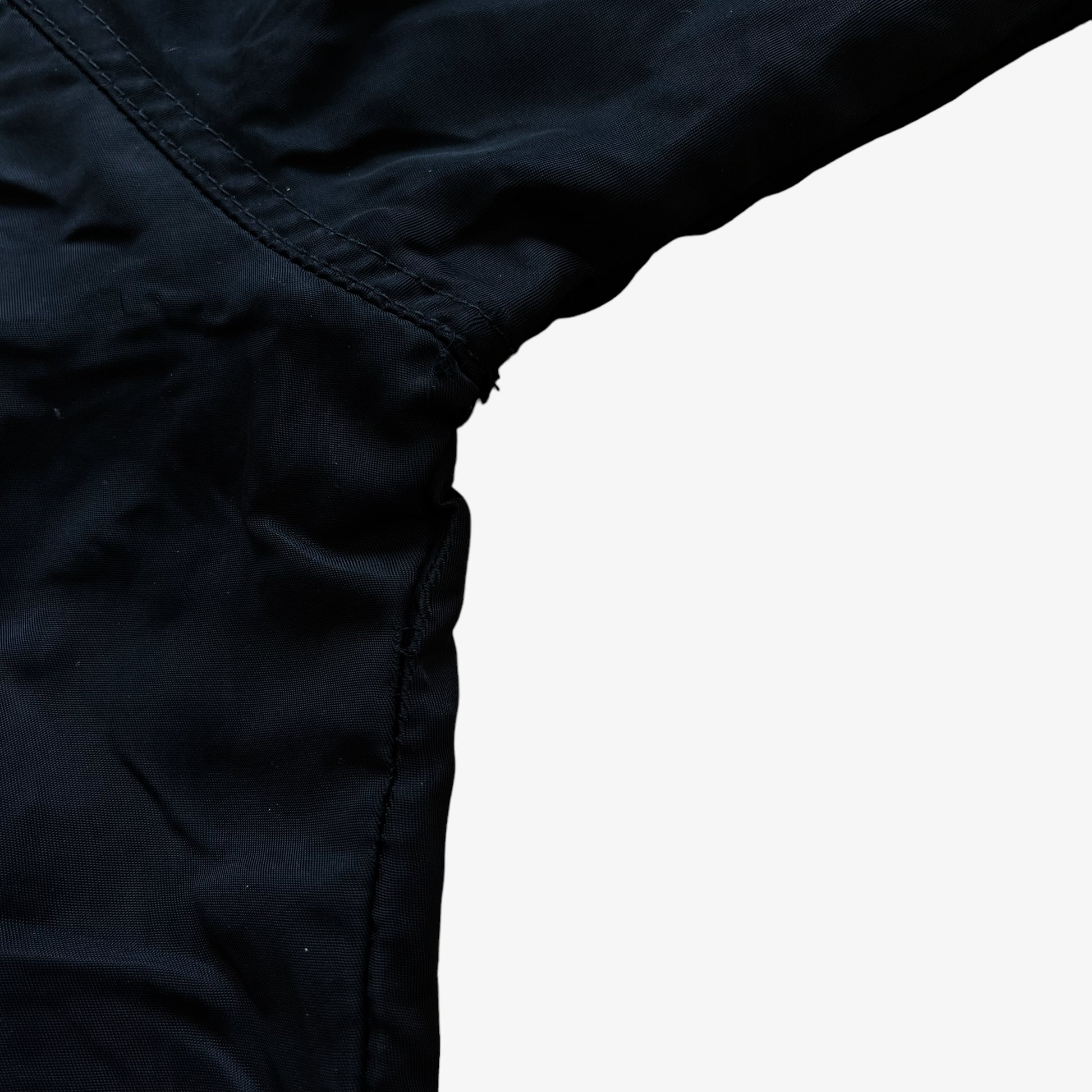 Vintage Y2K Replay Blue Jeans Black Bomber Jacket Pit - Casspio's Dream