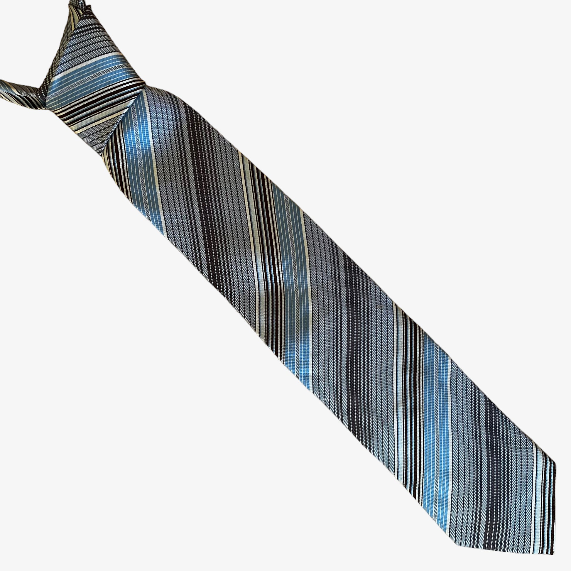 Vintage Y2K Roberto Cavalli Blue Striped Silk Tie - Casspio's Dream Vintage
