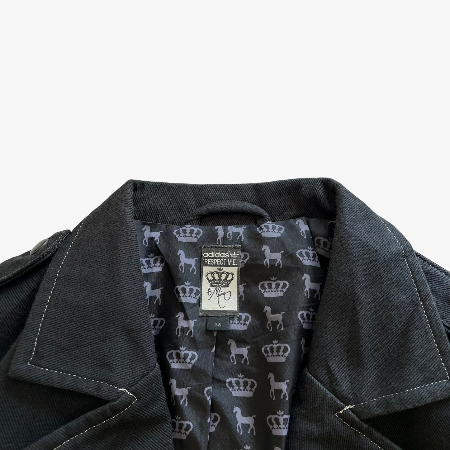 Vintage Y2K Womens 2008 Adidas x Missy Elliot Respect Me Black Jacket Label - Casspios Dream