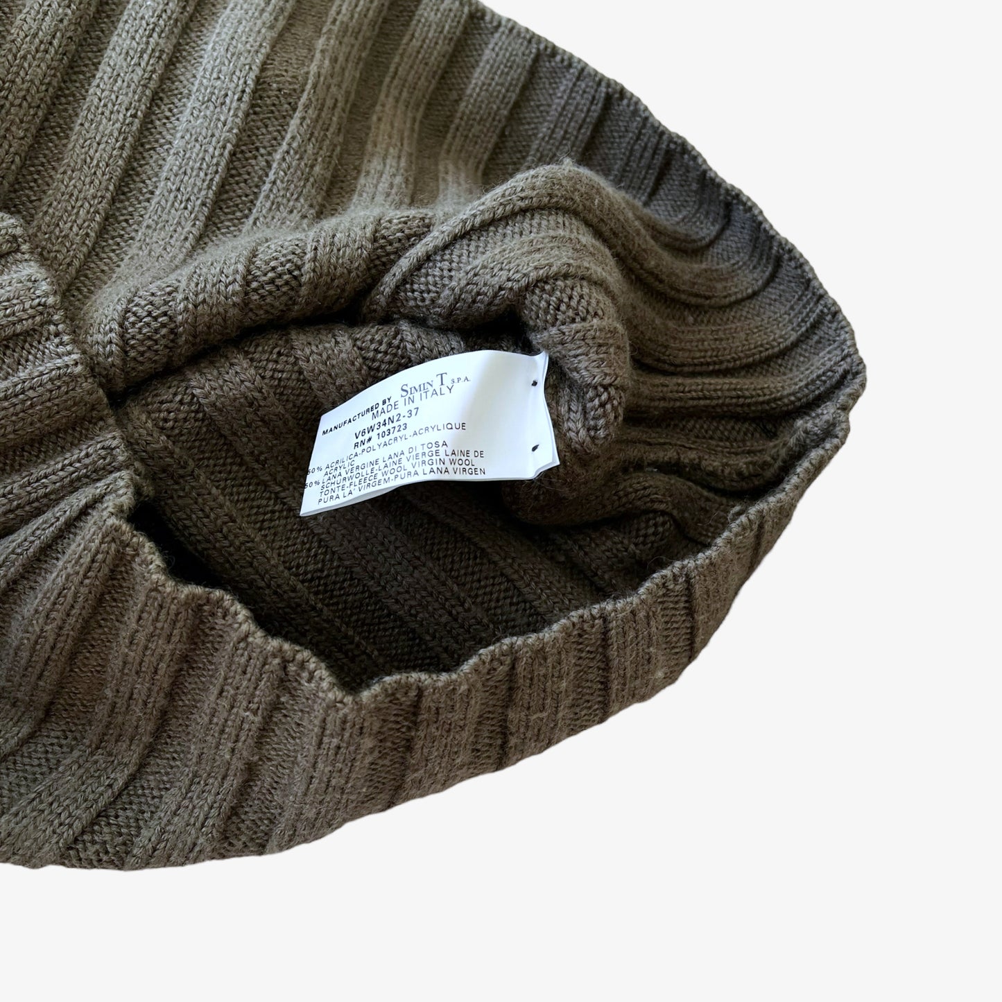 Vintage Y2K Womens Armani Jeans Khaki Quarter Zip Wool Blend Fleece Inside Label - Casspios Dream