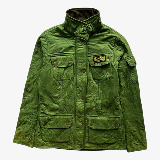 Vintage Y2K Womens Barbour International Green Quilted Jacket - Casspios Dream