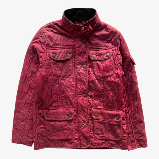 Vintage Y2K Womens Barbour Pale Red Quilted Jacket - Casspios Dream