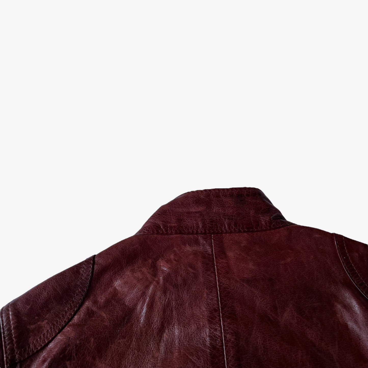 Vintage Y2K Womens Belstaff Trialmaster Panther 1966 Burgundy Leather Jacket Collar - Casspios Dream