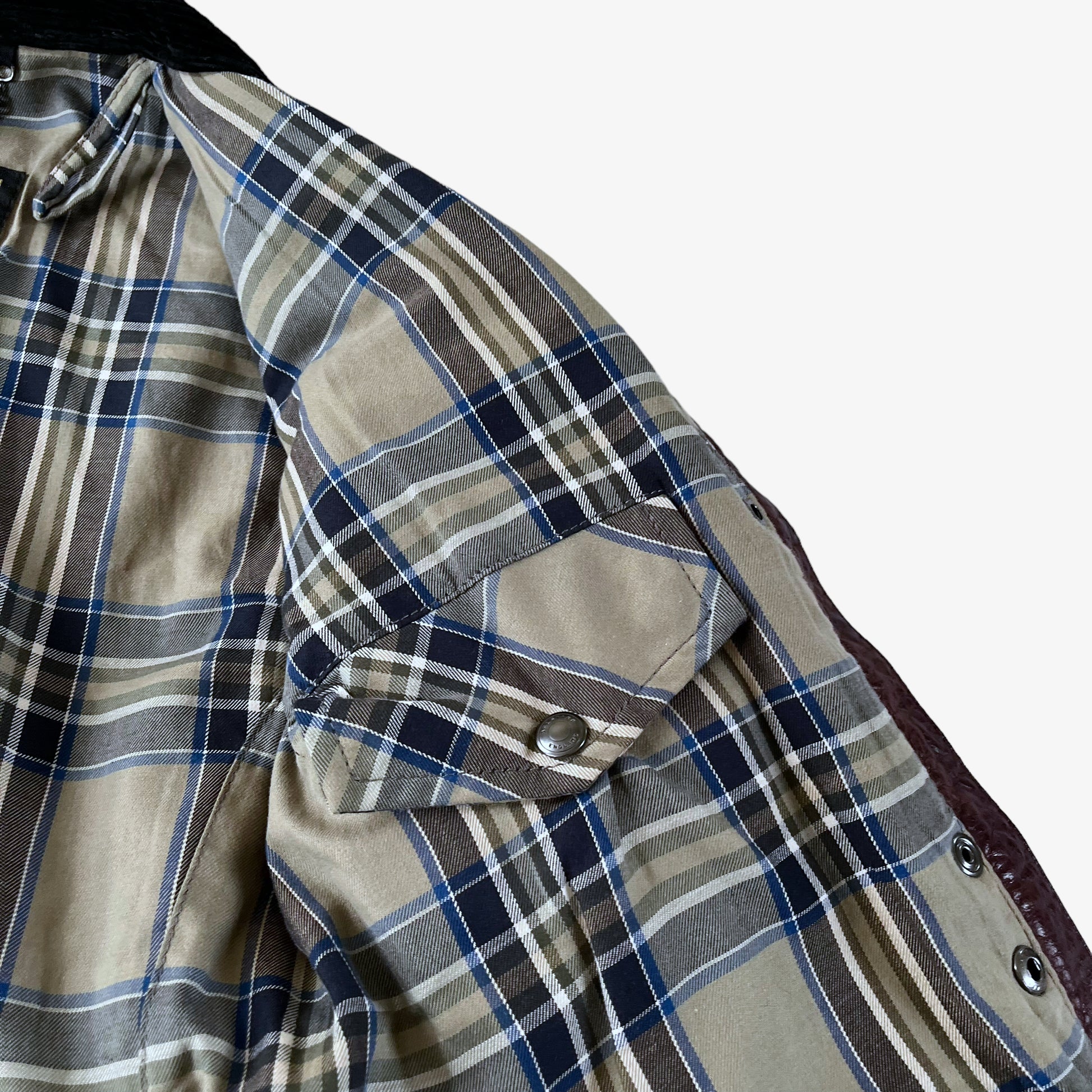 Vintage Y2K Womens Belstaff Trialmaster Panther 1966 Burgundy Leather Jacket Inside Pocket - Casspios Dream