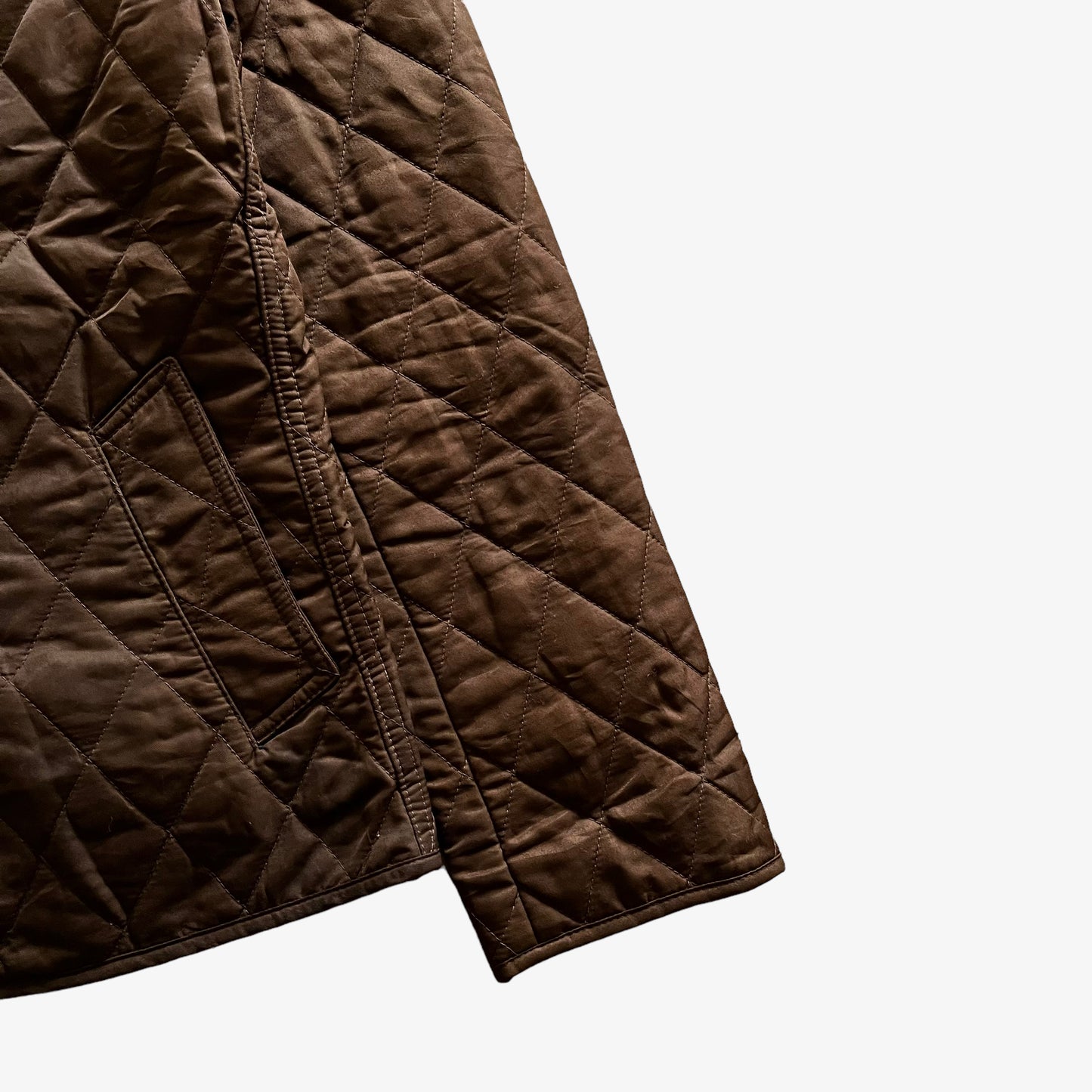 Vintage Y2K Womens Burberry Brit Brown Quilted Jacket With Nova Check Lining Cuff - Casspios Dream