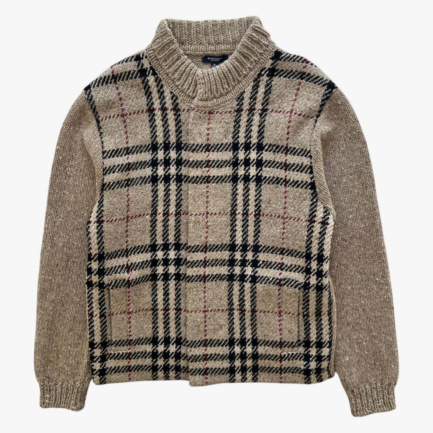 Vintage Y2K Womens Burberry Nova Check Merino Wool And Cashmere Blend Jacket - Casspios Dream