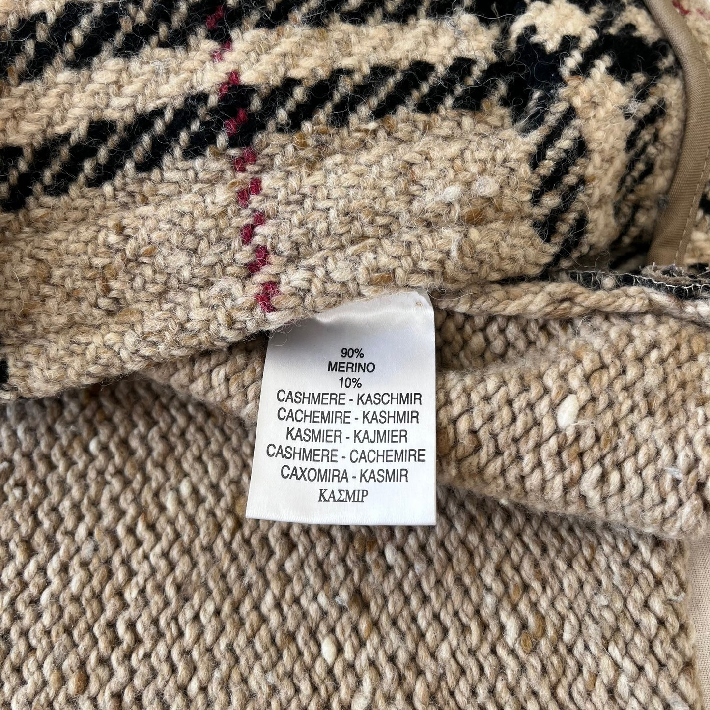 Vintage Y2K Womens Burberry Nova Check Merino Wool And Cashmere Blend Jacket Inside Label - Casspios Dream