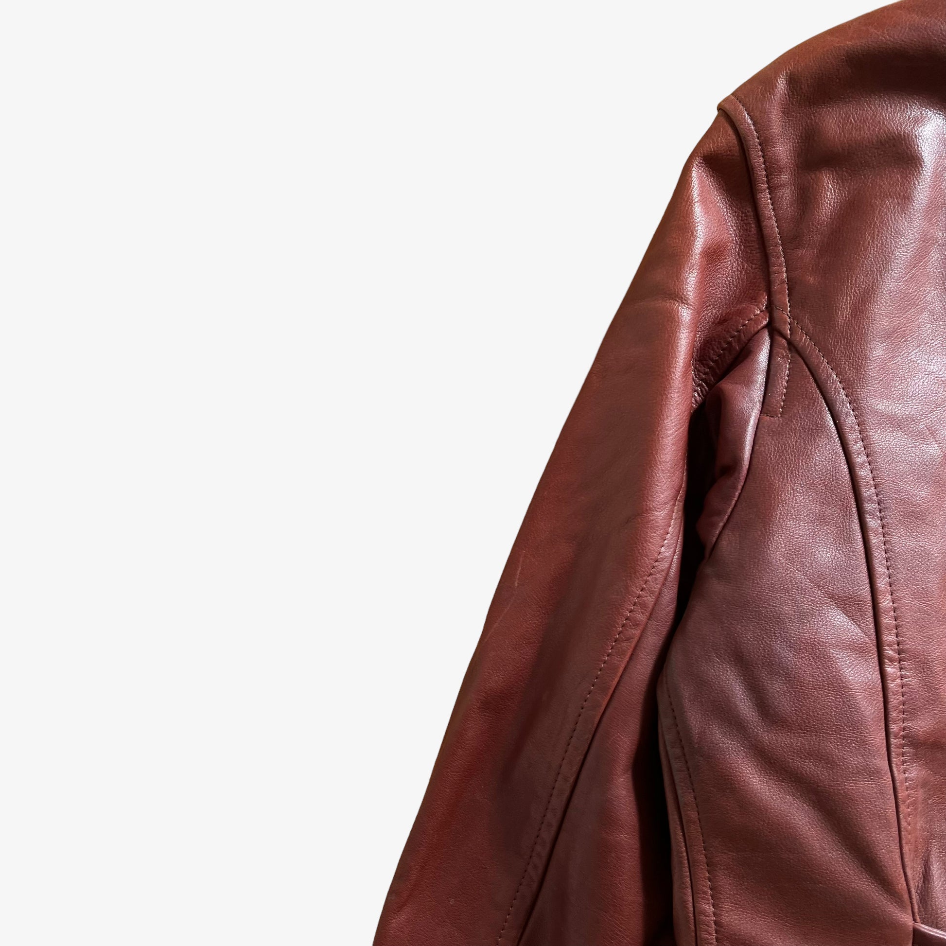 Vintage Y2K Womens COACH Red Leather Jacket Arm - Casspios Dream Vintage