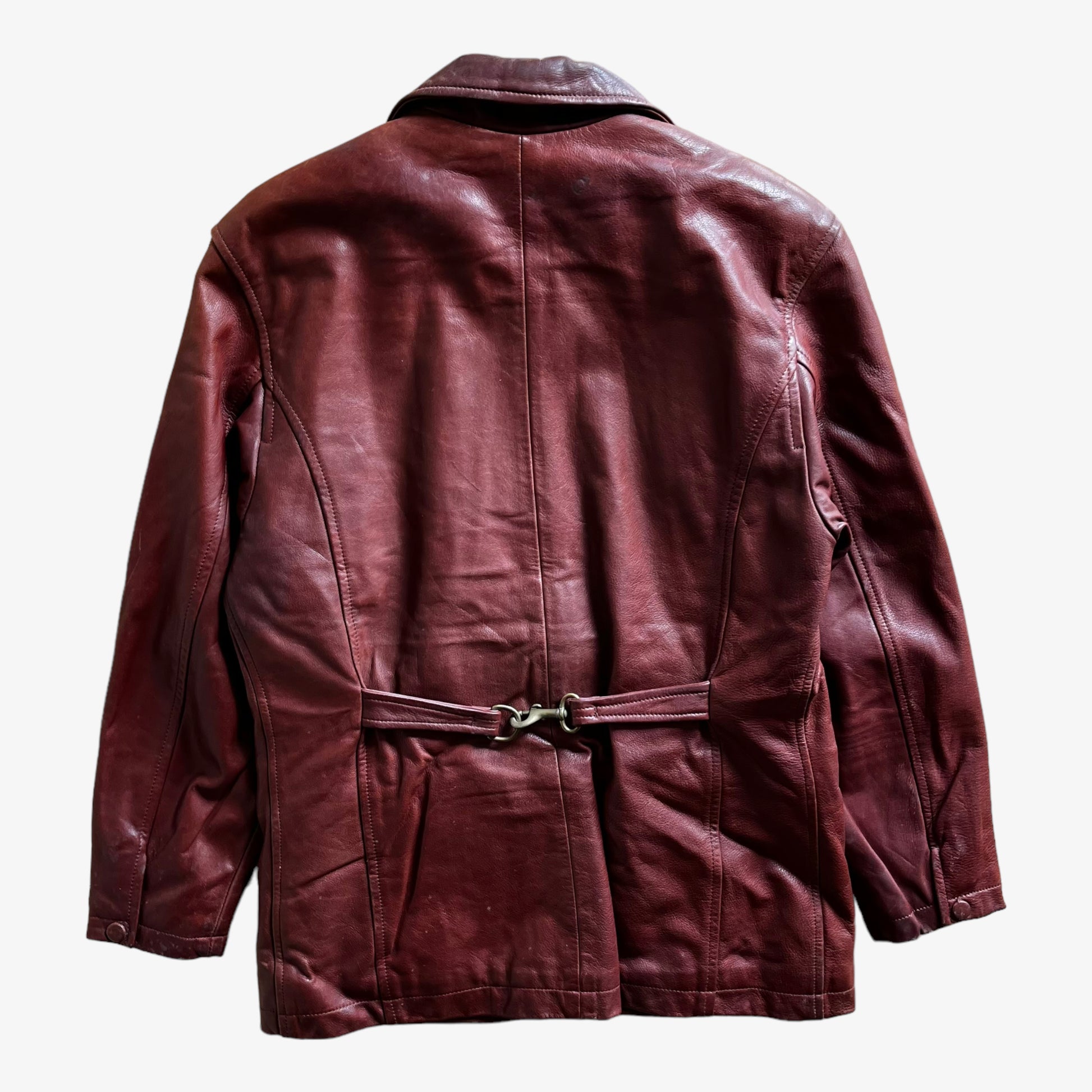 Vintage Y2K Womens COACH Red Leather Jacket Back - Casspios Dream Vintage