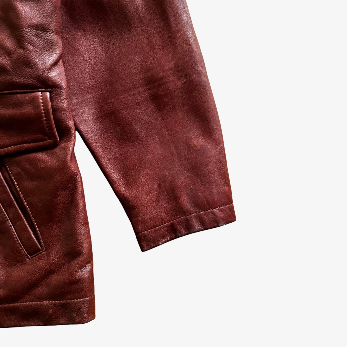 Vintage Y2K Womens COACH Red Leather Jacket Cuff - Casspios Dream Vintage