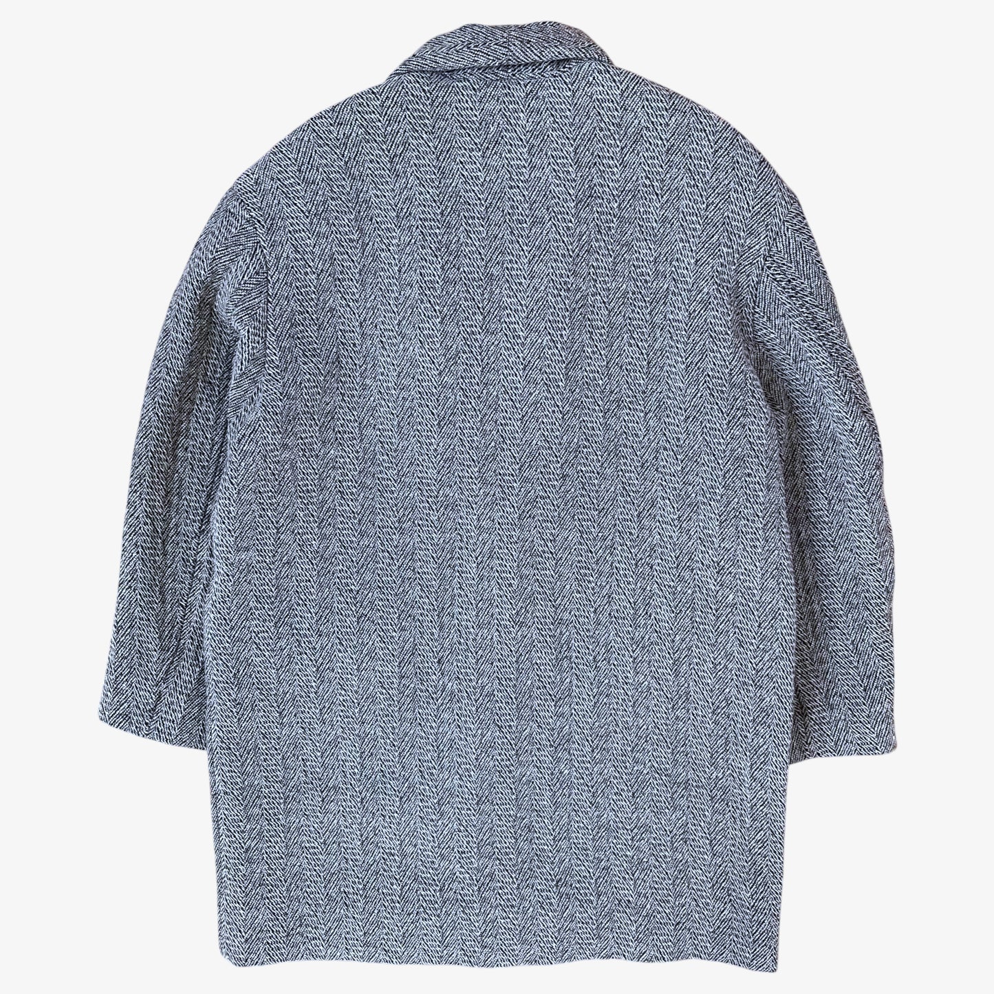 Back of vintage Y2K women's Isabel Marant Étoile Edilon herringbone wool blend tweed coat.
