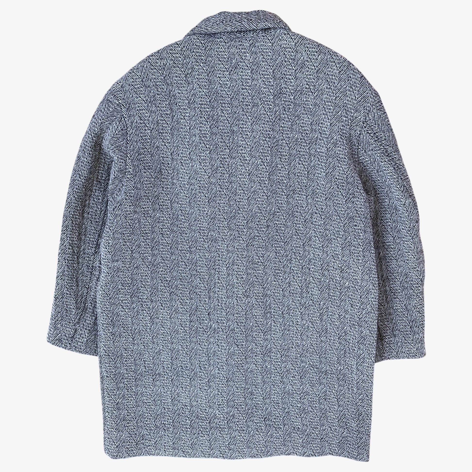 Back of vintage Y2K women's Isabel Marant Étoile Edilon herringbone wool blend tweed coat.