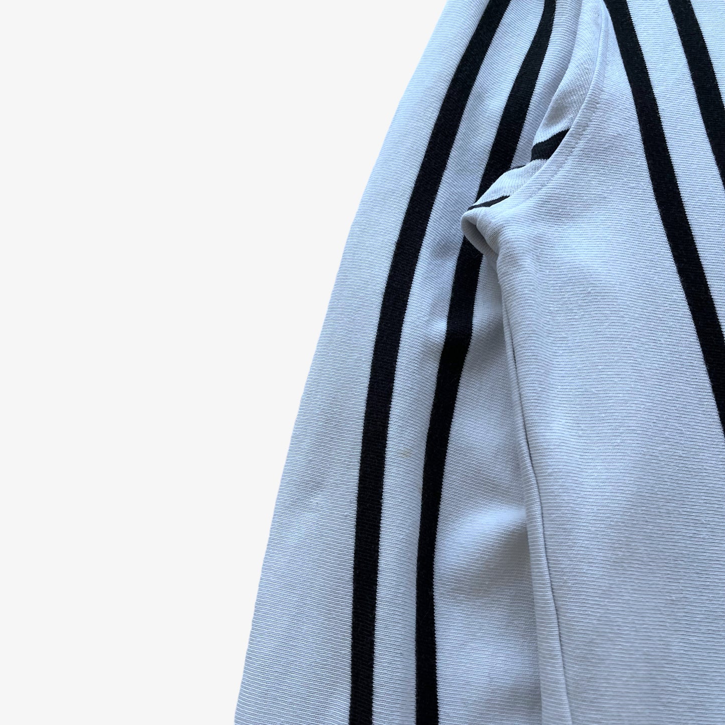 Vintage Y2K Womens Karl Lagerfeld Pinstripe White Rugby Shirt Sleeve - Casspios Dream