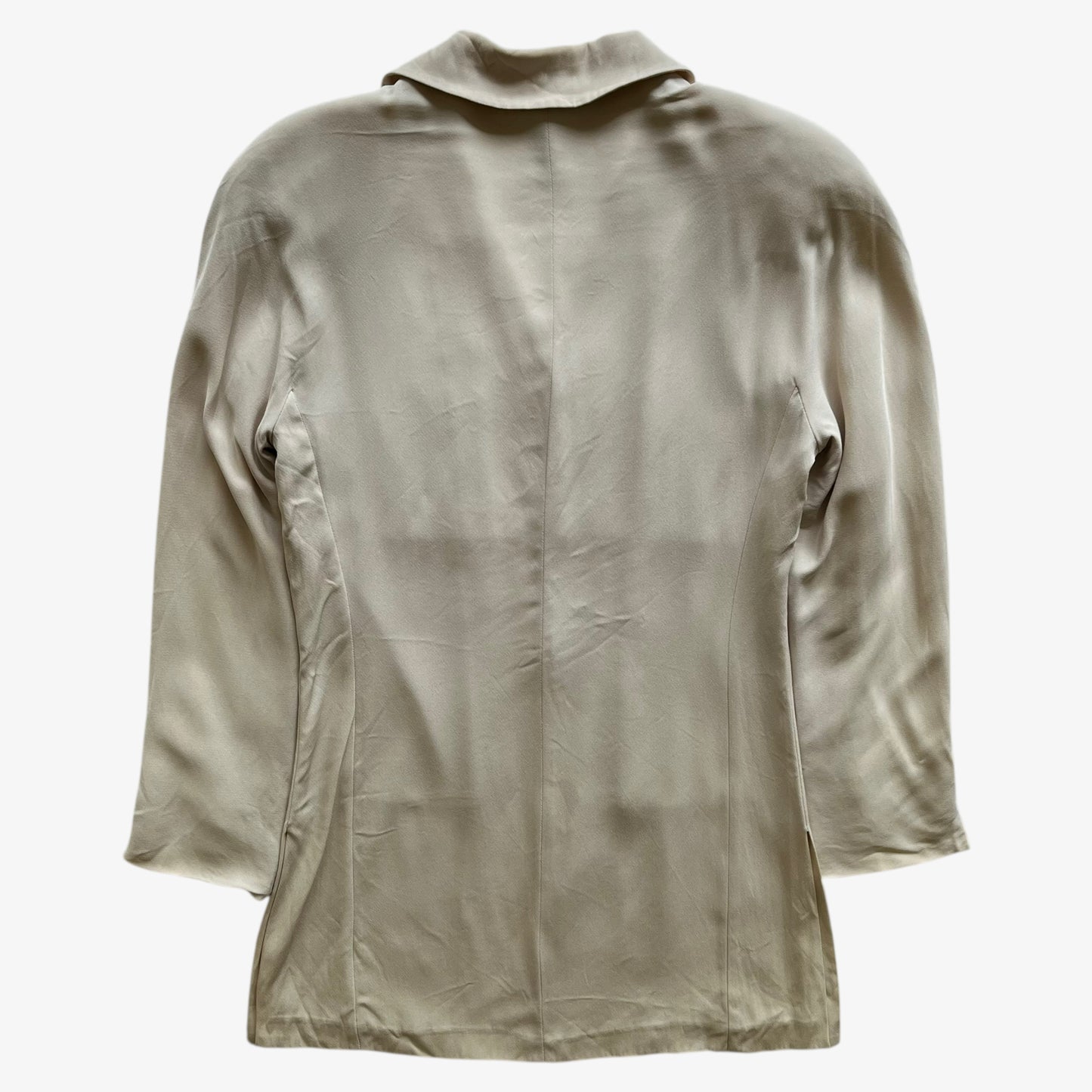 Vintage Y2K Womens Max Mara Sportmax Cream Coat With Shoulder Pads Back - Casspios Dream