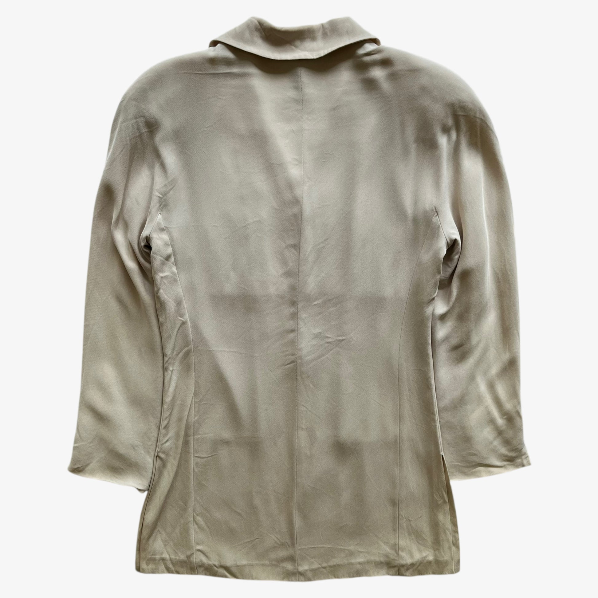 Vintage Y2K Womens Max Mara Sportmax Cream Coat With Shoulder Pads Back - Casspios Dream