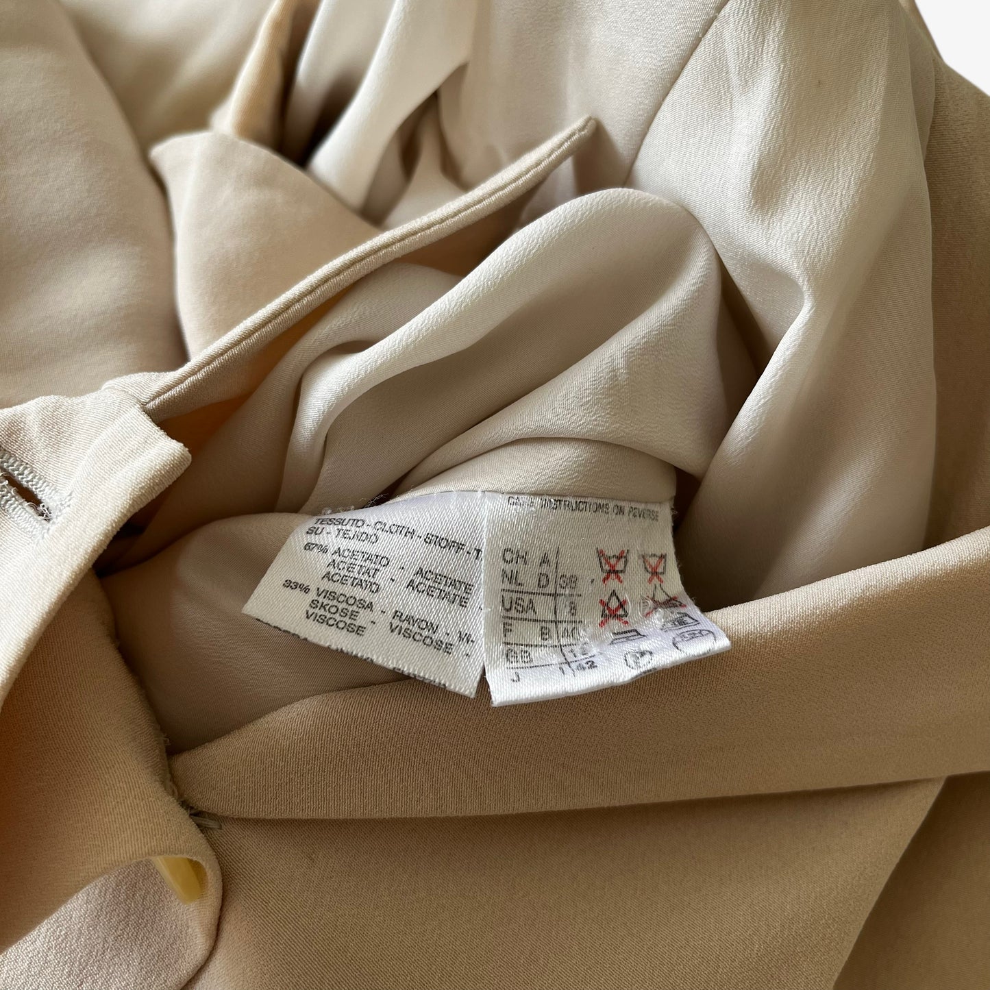 Vintage Y2K Womens Max Mara Sportmax Cream Coat With Shoulder Pads Inside Label - Casspios Dream