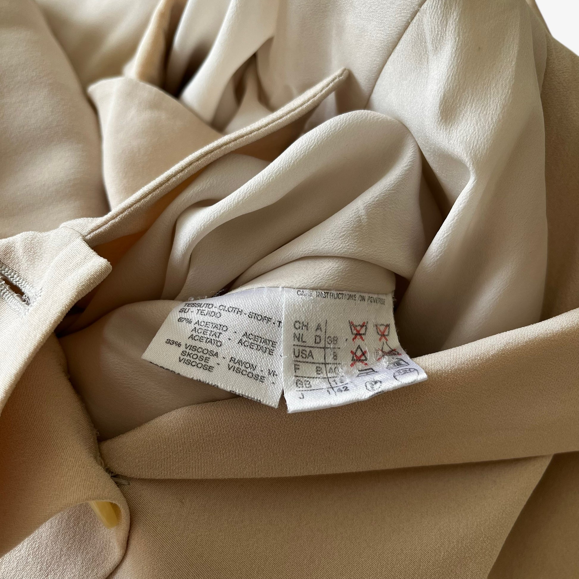 Vintage Y2K Womens Max Mara Sportmax Cream Coat With Shoulder Pads Inside Label - Casspios Dream