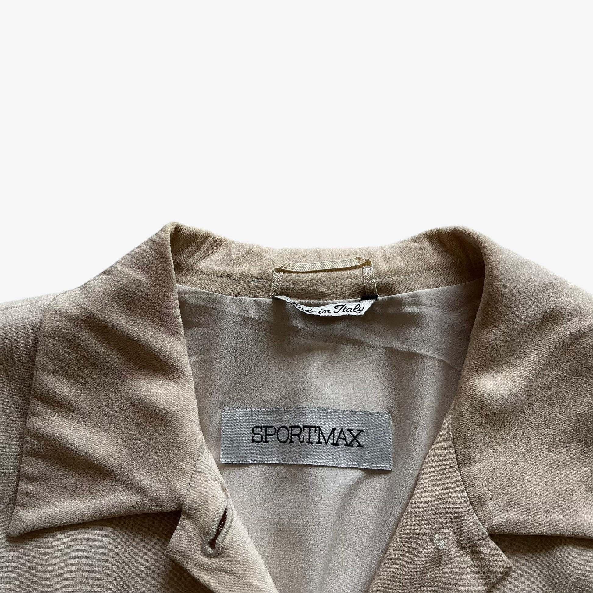 Vintage Y2K Womens Max Mara Sportmax Cream Coat With Shoulder Pads Label - Casspios Dream